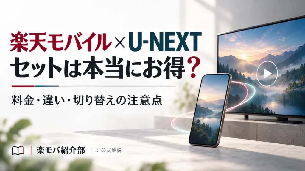 楽天モバイルとU-NEXTのセットはお得？料金・違い・切り替えの注意点