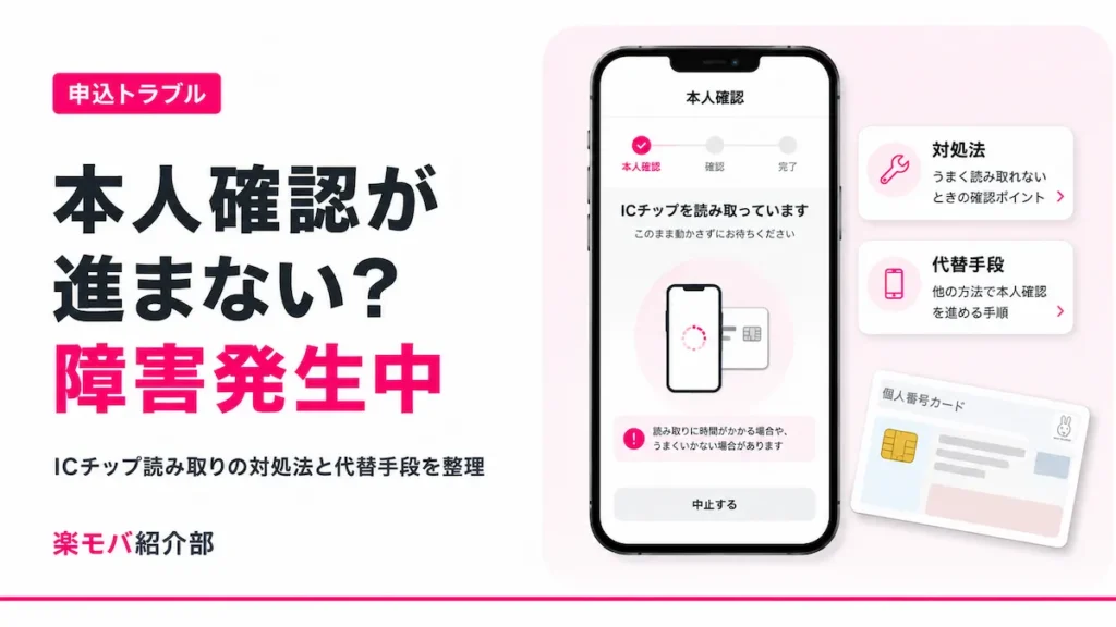 楽天モバイルの本人確認手続きが進まない障害のイメージ画像