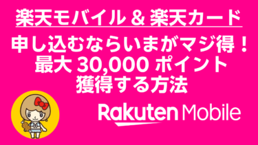 楽天モバイル！楽天カード！申し込むならいまがマジ得！最大30,000ポイント獲得する方法