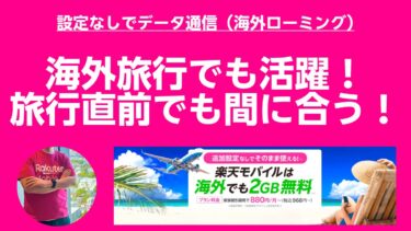 楽天モバイルを海外で利用する方法！旅行直前の申し込みでも間に合います！